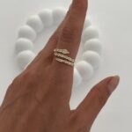 Özel Seri Zirkon Taşlı Yılan Tasarım Gold Ayarlanabilir Yüzük