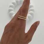 Özel Seri Zirkon Taşlı İkili Gold Ayarlanabilir Yüzük