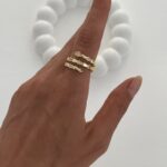 Özel Seri Zirkon Taşlı Yılan Tasarım Gold Ayarlanabilir Yüzük