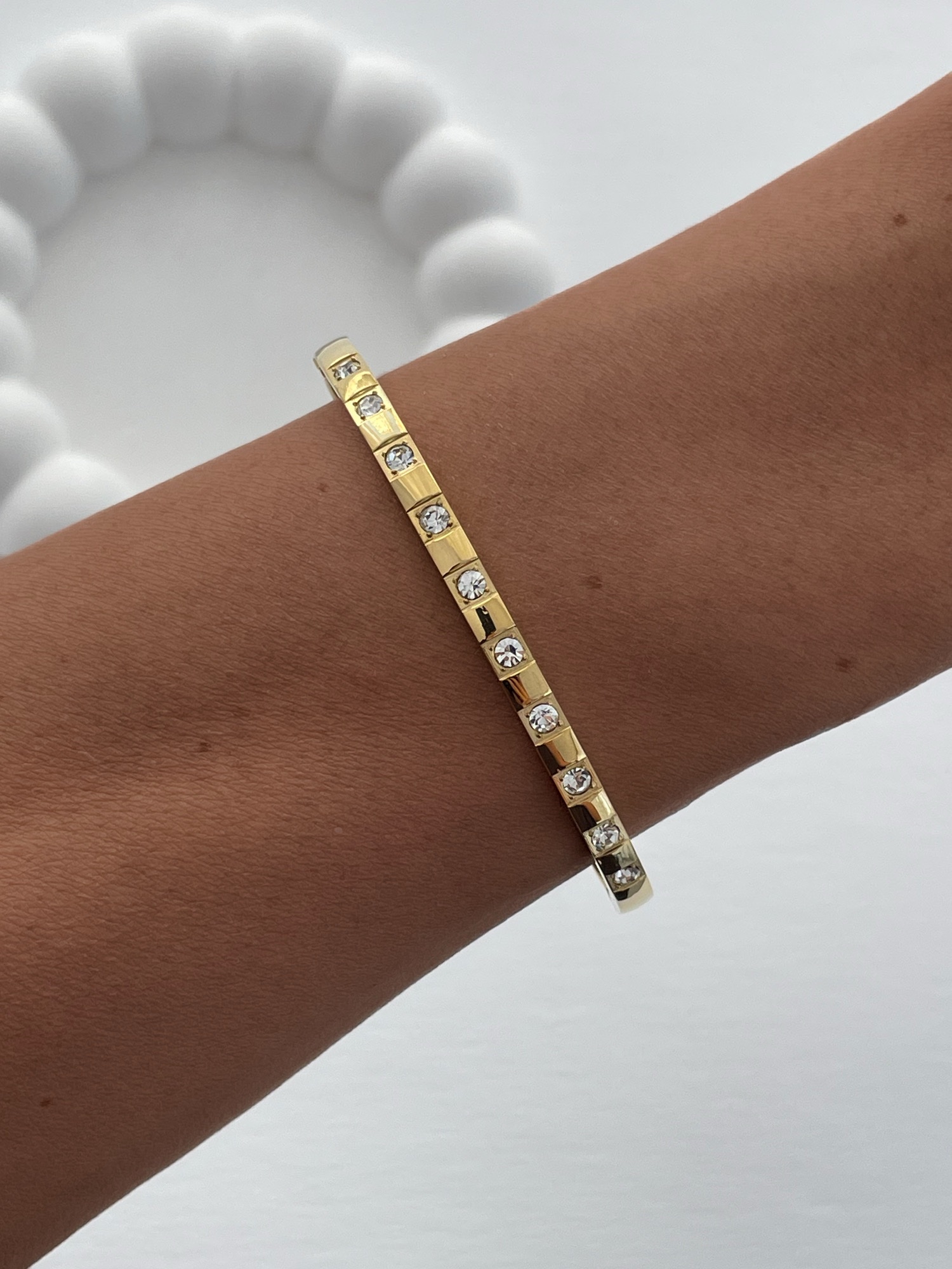 img_4241-3 Çelik Kare Zirkon Taşlı Gold Kelepçe Bileklik