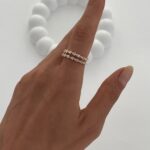 Özel Seri Baget Taşlı İkili Gold Ayarlanabilir Yüzük
