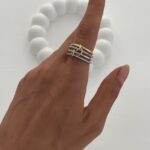 Özel Seri Zirkon Taşlı Gold & Gümüş Dörtlü Halka Yüzük