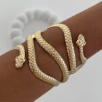 Özel Seri Yılan Tasarım Sıkıştırılabilir Gold Bileklik