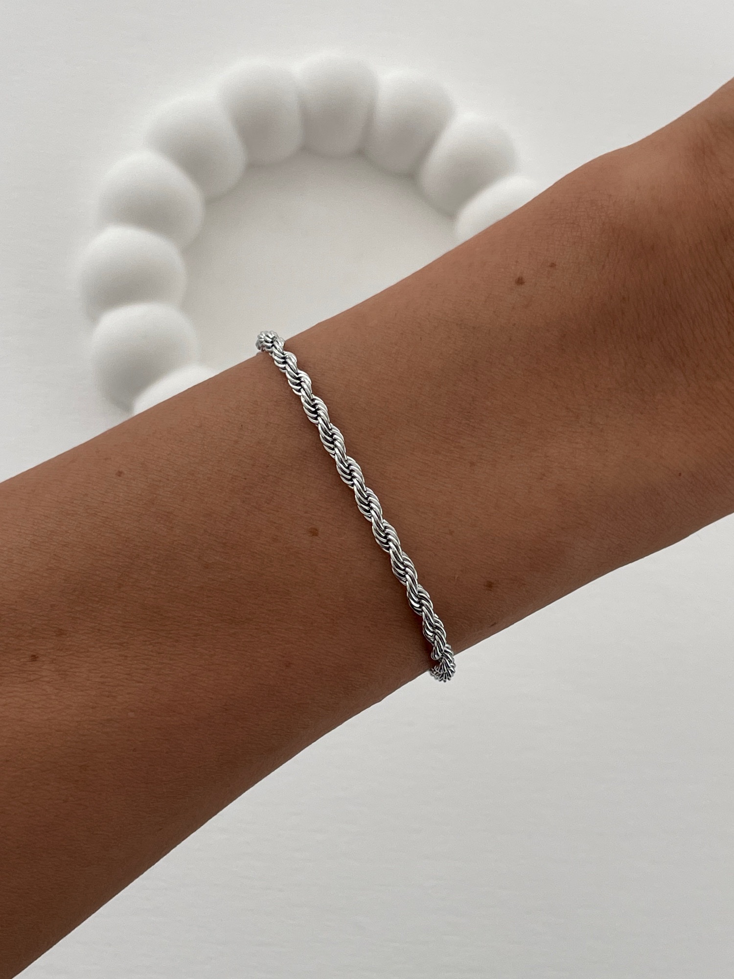 img_4977-3 Çelik Burgu Zincir Tasarım Gümüş Bileklik 2mm