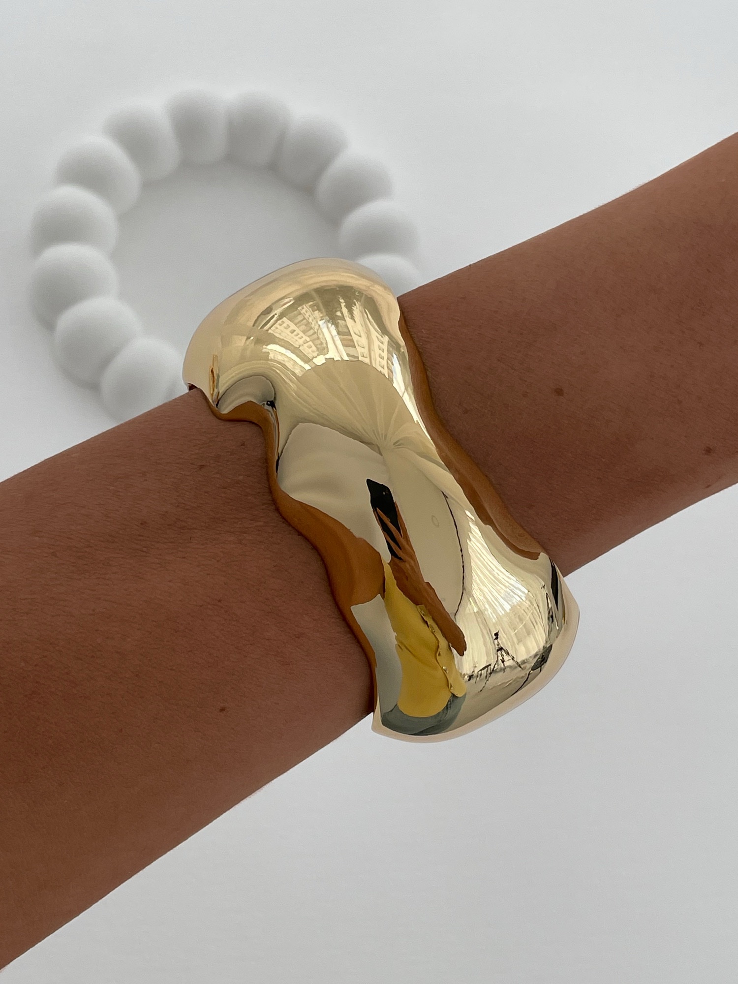 img_6201 Özel Seri Soyut Tasarım Gold Kelepçe Bileklik