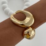 Özel Seri Damla Tasarım Gold Kelepçe Bileklik