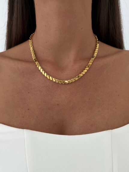 Çelik Arpa Tasarım Gold Kolye