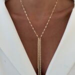 Özel Seri İki Sıra Zirkon Taş İki Sıra Top Zincir Gold Dekolte Kolyesi