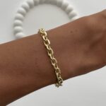 Özel Seri Oval Figaro Zincir Gold Bileklik