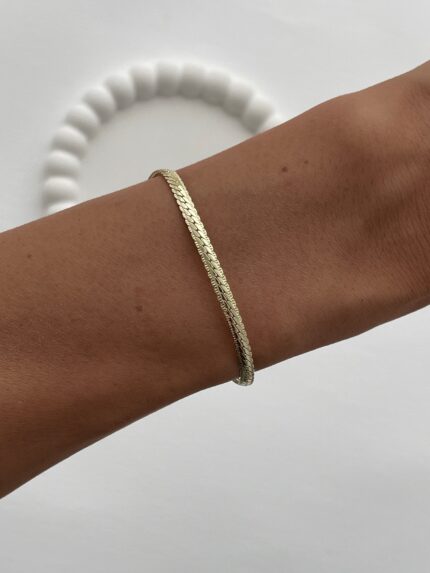 Özel Seri Desenli Örgü Tasarım Gold İtalyan Bileklik