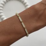 Özel Seri Zirkon Taşlı Geometrik Tasarım Gold Bileklik