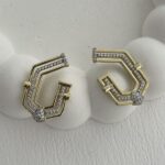 Özel Seri Geometrik Tasarım Gold Küpe