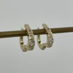 Özel Seri Zirkon Taşlı Geometrik Tasarım Gold Küpe