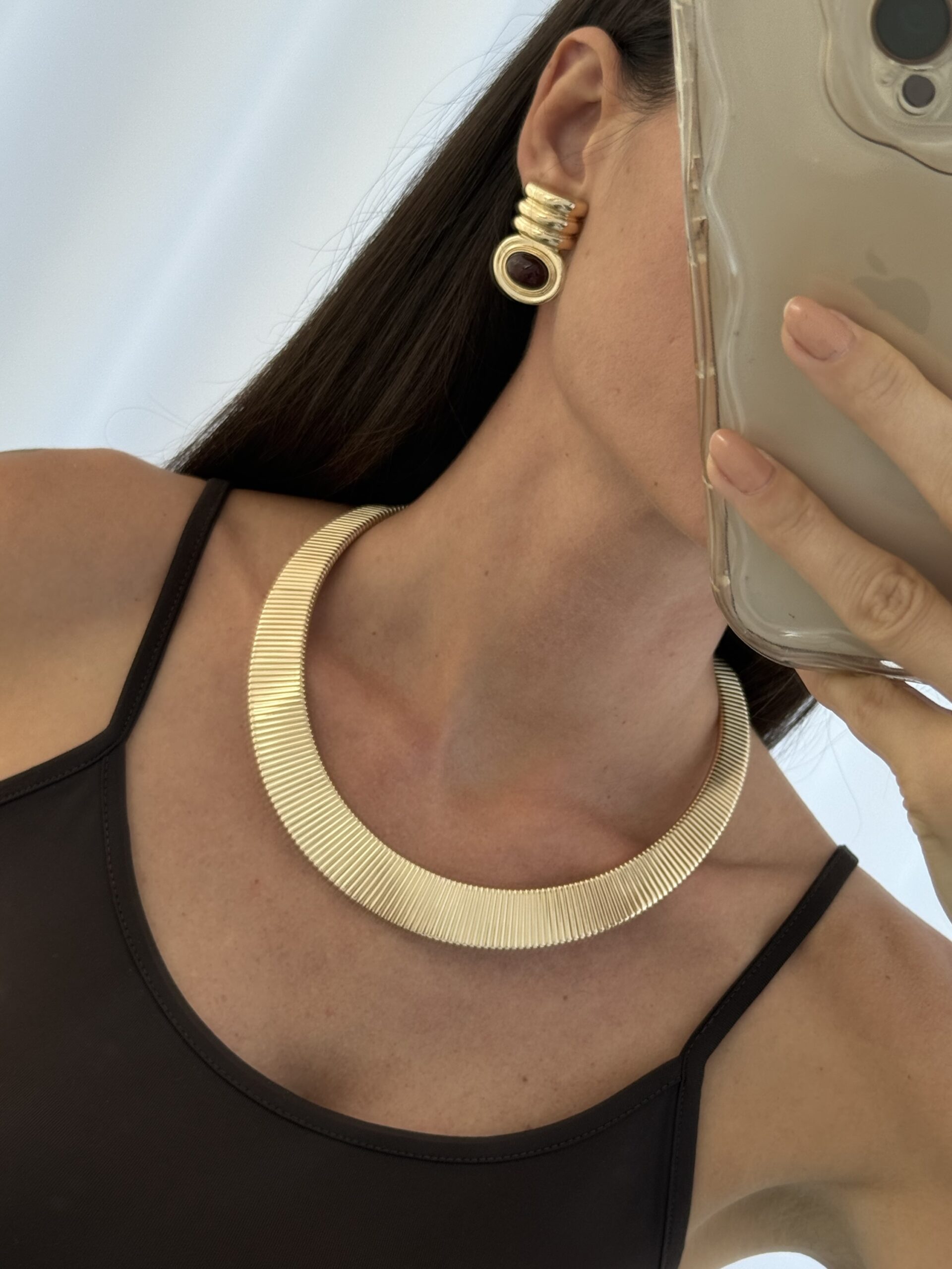 img_9911-2 Özel Seri Tırtık Tasarım Gold Choker Kolye