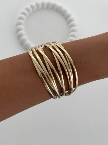 Özel Seri Çoklu Tel Tasarım Ayarlanabilir Gold Bileklik