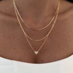 Özel Seri Kalp Tasarım Üçlü Zincir Gold Kolye