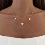 Çelik Geometrik Desen Gold Marka Kolye