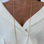 Özel Seri Ezme Yuvarlak Zincir Gold Kolye 90cm