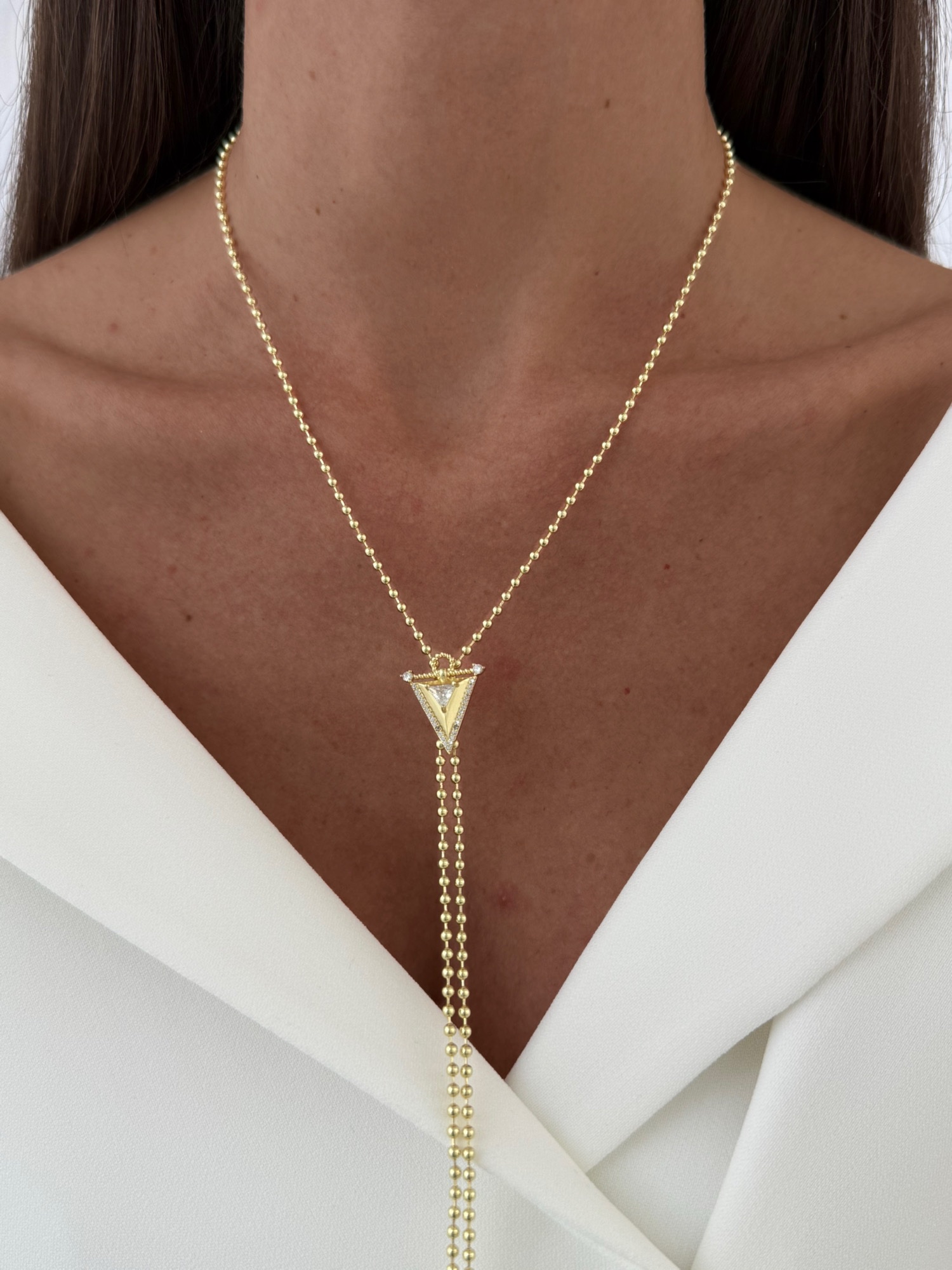 img_2095-4 Özel Seri Zirkon Taşlı Üçgen Tasarım Gold Top Zincir Y Kolye