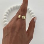 Özel Seri Damla Tasarım Gold Ayarlanabilir Yüzük