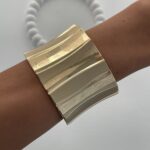 Özel Seri Geometrik Tasarım Gold Kelepçe Bileklik