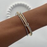 Özel Seri Zirkon Taşlı Gold & Gümüş Üçlü Halka Bileklik