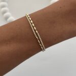 Özel Seri Zirkon Taşlı Arpa Tasarım İkili Gold Bileklik