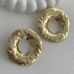 Özel Seri Densenli Simit Tasarım Gold Küpe