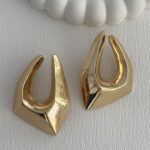 Özel Seri Geometrik Tasarım Gold Küpe