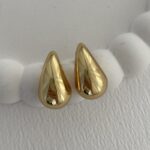 Çelik Mini Damla Tasarım Gold Küpe