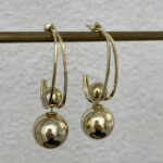 Özel Seri İkili Görünüm Gold Top Küpe