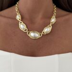 Özel Seri İnci Detay MNG Model Gold Kolye