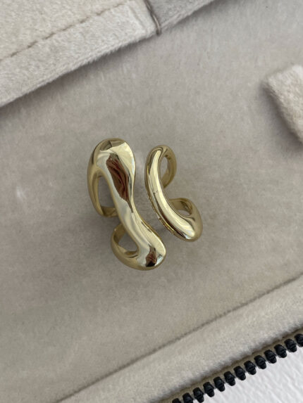 Özel Seri Soyut Tasarım Ayarlanabilir Gold Yüzük