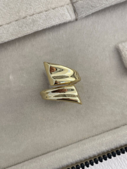 Özel Seri Çapraz Tasarım Ayarlanabilir Gold Yüzük