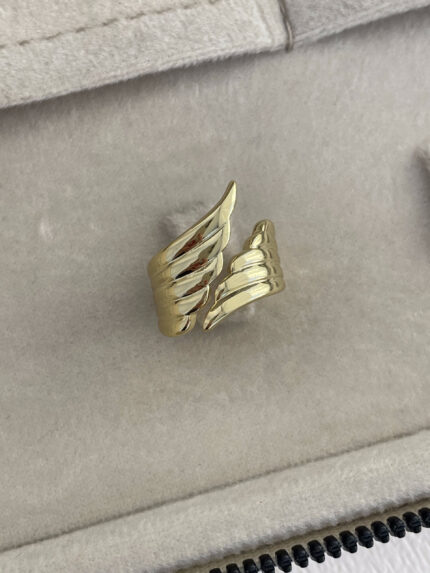 Özel Seri Kanat Tasarım Ayarlanabilir Gold Yüzük