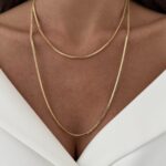 Özel Seri 100cm Ezme İtalyan Zincir Gold Kolye