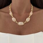 Özel Seri Sedef Detay MNG Model Gold Kolye
