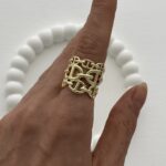 Özel Seri Zincir Tasarım Marka Model Ayarlanabilir Gold Yüzük