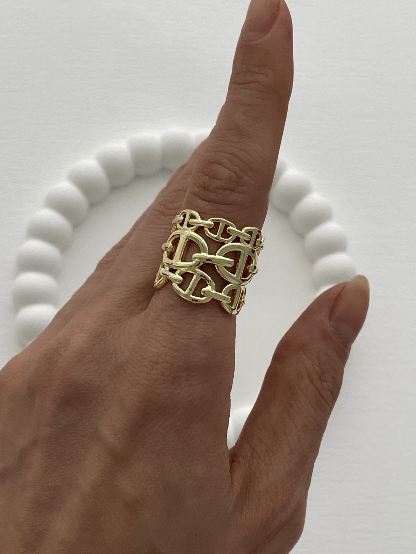 img_1901-2 Özel Seri Zincir Tasarım Marka Model Ayarlanabilir Gold Yüzük