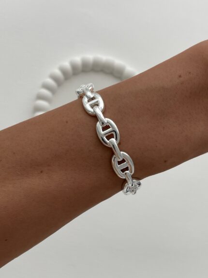 Özel Seri Zincir Tasarım Marka Model Ayarlanabilir Gümüş Bileklik