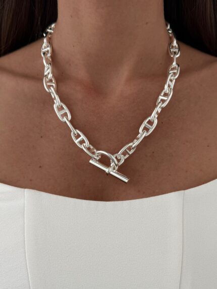 Özel Seri Zincir Tasarım Marka Model Gümüş Kolye