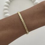 Özel Seri İnce Ezme Örgü Tasarım Gold Bileklik
