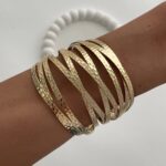 Özel Seri Desenli Tel Tasarım Gold Ayarlanabilir Bileklik