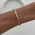 Özel Seri İnce Zirkon Taşlı Altıgen Tasarım Gold Bileklik