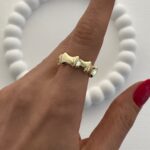 Özel Seri Kemik Model Ayarlanabilir Gold Yüzük