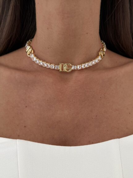 Özel Seri Baget Taşlı Marka Model Gold Kolye