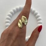 Özel Seri Yaprak Tasarım Ayarlanabilir Gold Yüzük