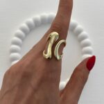 Özel Seri Soyut Tasarım Ayarlanabilir Gold Yüzük