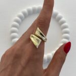 Özel Seri Çapraz Tasarım Ayarlanabilir Gold Yüzük