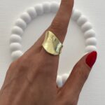 Özel Seri Geometrik Tasarım Ayarlanabilir Gold Yüzük
